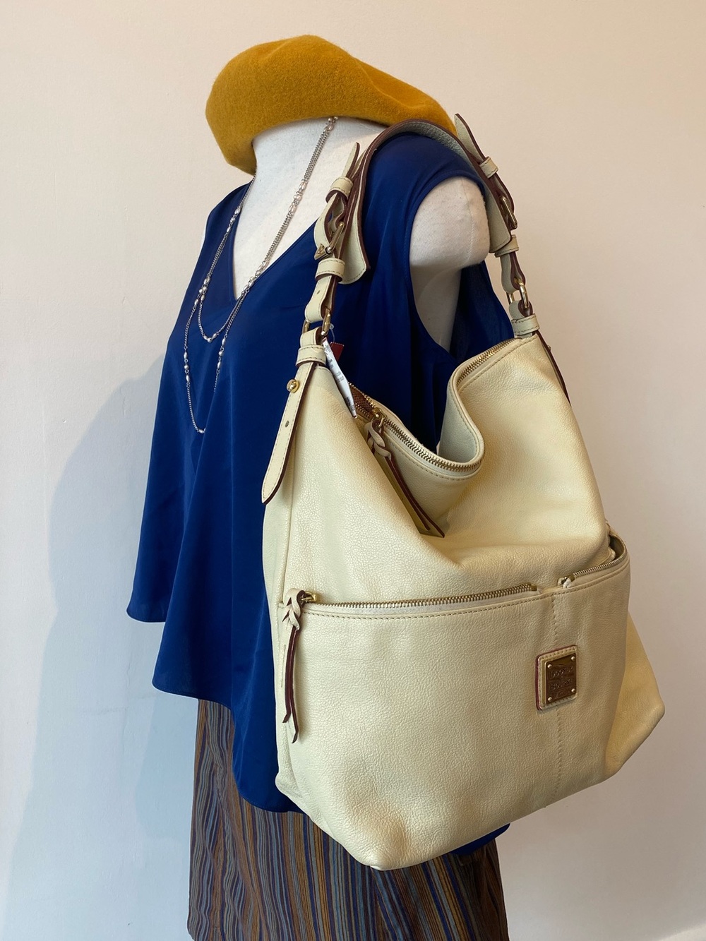 Cream Hobo Slouch Bag